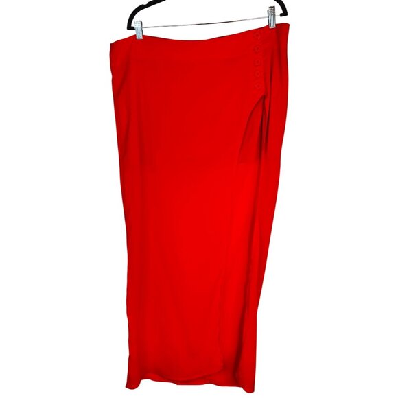 2/$30 NWT Red Choosy Size 20 Maxi Sheer Skirt Button Details Polyester Blend - Picture 1 of 16